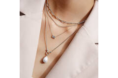  TRAILBLAZER - Colliers maillons - Argent / Rhodié - 43cm